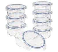 AKTIVE Max Home Confezione da 8 contenitori in vetro ermetici, scatola per il pranzo in vetro microonde, contenitori per alimenti, 800 ml, coperchi trasparenti, contenitore per alimenti (16536)