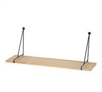 AKTIVE Max Home Mensola a muro, 50 cm, peso massimo 5 kg, con supporti triangolari in metallo, sospesa, effetto legno chiaro, decorazione, soggiorno, sala da pranzo, cucina, bagno (18489)