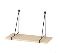 AKTIVE Max Home Mensola da parete, 30 cm, peso massimo supportato 5 kg, con supporti triangolari in metallo, flottante, ripiano effetto legno, per quadri, decorazioni, cucina, bagno (18488)