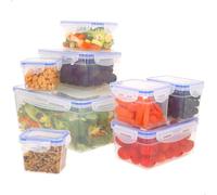 AKTIVE Max Home Pack 8 contenitori ermetici in plastica, dimensioni da 0,2L a 4,5L, chiusura ermetica, plastica senza BPA,