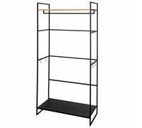 AKTIVE Max Home 18438 - Armadio aperto, 83 x 39 x 167 cm, con asta appendiabiti, mensola, scarpiera e ganci laterali rimovibili, in acciaio e legno, max. 24 kg, spogliatoio, armadio camera da letto