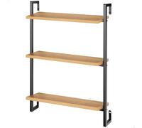 AKTIVE Max Home - Scaffale a muro, 40x12x55 cm, Supporta fino a 6 kg, 3 ripiani, Effetto quercia, Struttura in metallo nero, Decorativo, Per soggiorno, cucina, corridoio, camera da letto (18476)