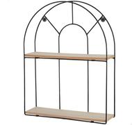 AKTIVE Max Home Scaffale da parete, 35x10x45 cm, Massimo 4 kg, Circolare, Con 2 ripiani, Design moderno, Struttura in metallo nero, Per soggiorno, corridoio, camera da letto, ufficio (18463)