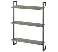 AKTIVE Max Home Scaffale da parete, 40x12x55 cm, Supporta fino a 6 kg, 3 ripiani, Effetto cemento, Struttura in metallo nero, Scaffale decorativo, Per cucina, soggiorno, ufficio (18477)