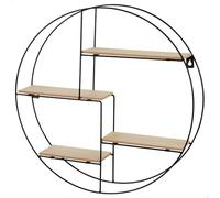 AKTIVE Max Home Scaffale da parete, D50x10 cm, Peso massimo 4 kg, Rotondo, Con 4 ripiani, Design decorativo in metallo, Da appendere, Soggiorno, Camera da letto, Ufficio (18475)