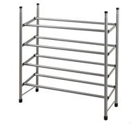 AKTIVE Max Home Scarpiera in metallo, Ingresso, 62-112x22x67 cm, 4 ripiani, Plastica e acciaio, Max. 16 kg, Stile industriale, Aperta, Scaffale per scarpe, Organizzazione scarpe (18818)