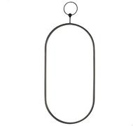 AKTIVE Max Home Specchio da parete, 25x50 cm, Ovale, Anello da appendere, Design moderno, Cornice in metallo nero, Decorativo, Minimalista, Appeso in verticale, Corridoio, Bagno (18448)