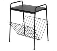 AKTIVE Max Home Tavolino 36x29x46 cm, Peso massimo 5 kg, Con portariviste in metallo, Struttura in metallo nero, Organizzazione per soggiorno, Ufficio, Ingresso (18506)