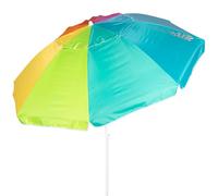 AKTIVE 62403 - Ombrellone da spiaggia anti-vento, 240 cm, 8 stecche in fibra, protezione UV50, inclinabile, ventilazione Max+aria, palo in metallo 28/32 mm, tessuto Oxford 90 g, con copertura