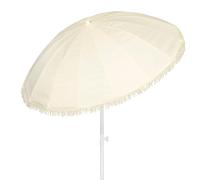 AKTIVE Ombrellone da spiaggia 16 stecche 200 cm beige, Palo in acciaio basculante,