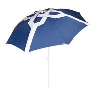 AKTIVE Ombrellone da spiaggia 200 cm, 8 montanti, blu e bianco, protezione UV50, asta in acciaio inclinabile e regolabile in altezza, leggero e rimovibile, rivestimento con tracolla inclusa (62424