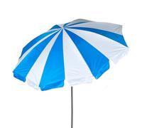 AKTIVE Ombrellone da spiaggia, 200 cm, blu e bianco, asta in acciaio, inclinabile e regolabile in altezza, tessuto in poliestere Oxford, protezione UV50, borsa per il trasporto, ombrelli grandi (62345