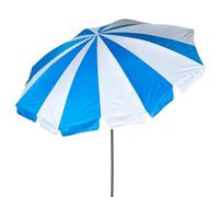 AKTIVE Ombrellone da spiaggia, 200 cm, strisce blu e bianco, manico in acciaio, inclinabile e regolabile in altezza, tessuto poliestere Oxford, protezione UV50, custodia per il trasporto, ombrelloni