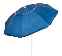 AKTIVE Ombrellone da spiaggia 220 cm blu con stampa ancore, manico in acciaio inclinabile e ventilazione superiore, leggero e antivento, protezione solare UV30 e borsa per il trasporto (62426), blu,