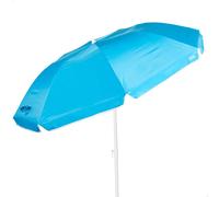 AKTIVE 62323 Ombrellone da spiaggia, protezione UV50, inclinabile e regolabile in altezza, manico in acciaio, tessuto poliestere, con rivestimento argento, 8 aste, custodia per il trasporto con