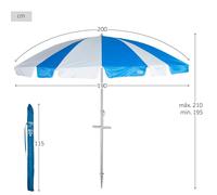 Aktive Ombrellone Da Spiaggia Twister Ø200cm Uv50 Inclinable Mast
