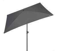 AKTIVE Ombrellone rettangolare balcone, 200x125 cm, Colore antracite, Protezione UV30, Asta acciaio, Tubo Ø28/32 mm, Inclinabile e regolabile in altezza, Tessuto poliestere, Ombrelli grandi (62350)