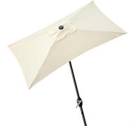 Aktive 53879 - Ombrellone Rettangolare 120x200 cm - Telaio di Alluminio 38 mm - Bianco Sporco