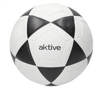 AKTIVE Pallone da calcio in PVC, 360 - 380 grammi, D20 cm, taglia 4, colore: bianco e nero, resistente e durevole, ideale per l'allenamento all'aria aperta, sport, palla, palloni da calcio (54203)
