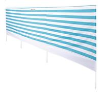 AKTIVE Parabrezza da spiaggia, 480 x 100 cm, strisce blu e bianche, protezione UV30, tessuto in poliestere, telaio in acciaio, include 4 aste, borsa per il trasporto, giacca a vento pieghevole (62491)