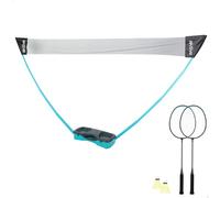 AKTIVE Rete da badminton portatile, 295x160 cm, Blu e nero, 2 racchette, 2 volani, Gambe estensibili, Custodia per il trasporto e lo stoccaggio