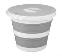 AKTIVE Secchio pieghevole 5 litri, formato circolare, Ø25 x 20 cm, con coperchio e chiusura di sicurezza, pieghevole compatto, senza BPA, scatola portatile per la casa, il campeggio e il picnic (63116