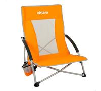 AKTIVE Sedia da campeggio pieghevole, Tessuto in poliestere e struttura in acciaio, Arancione, Misure 50x51x67 cm, Max. 110 kg, Schienale traspirante, Include copertura e portabicchieri