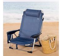 Aktive Sedia da spiaggia pieghevole Alu+TEXTILENE 1X1 Blu Navy 51x45x76 cm