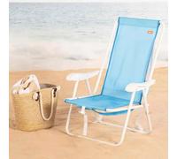 AKTIVE Sedia da spiaggia pieghevole, blu navy, 44 x 40 x 81 cm, design tipo zaino, con tasca a rete, struttura in acciaio, tessuto in poliestere, fino a 110 kg (62507)