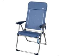 AKTIVE Sedia da spiaggia pieghevole, 65 x 60 x 43/108 cm, regolabile 4 posizioni, schienale alto, struttura in alluminio, tessuto textilene, gambe anti-ribaltamento, supporta 110 kg, colore blu,