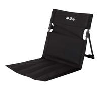 AKTIVE Sedia da terra pieghevole nera con schienale regolabile e borsa per il trasporto