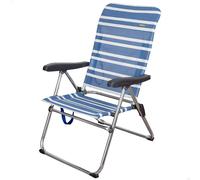 Aktive Sedia da spiaggia pieghevole 62603, 5 posizioni, struttura in alluminio, textilene, Blu