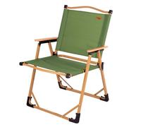 AKTIVE Sedia pieghevole da campeggio, Glamping, Colore verde, Antiribaltamento, 47x53x77 cm, Supporta 110 kg, Tessuto in poliestere, Struttura in acciaio, Braccioli in legno, Sedie pieghevoli (63066)