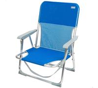 AKTIVE 62605 - Sedia da spiaggia pieghevole fissa in alluminio, 55 x 34 x 71 cm, con maniglia