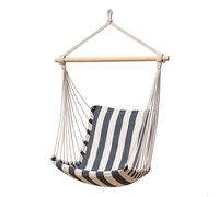 AKTIVE Sedia sospesa 95x50x110 cm in cotone e poliestere a righe, con supporto superiore in legno e corde di fissaggio, portata fino a 110 kg, per giardino, terrazza o campeggio (63164)