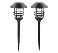 AKTIVE Set 2 fari a LED solari, luce calda, 6 lumen, 1 LED per faro, autonomia 8h, portata 1 m, resistenza IP44, installazione senza fili, pulsante on/off, per giardino, terrazze e sentieri (61577)