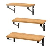 AKTIVE Set di 3 mensole da parete Max Home, 42, 34 e 28 cm, Peso massimo 6 kg, Con struttura in metallo nero, effetto rovere, Decorativo, Per soggiorno, camera da letto, cucina (18484)