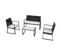 AKTIVE Set di mobili da giardino in rattan con divano, 2 sedie e tavolino laterale, mobili da esterno per terrazza o veranda