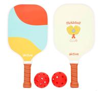 AKTIVE Set di lame Pickleball, 2 pale in fibra di vetro, 20 x 1 x 40 cm, con 2 palline, manico antiscivolo, borsa per il trasporto