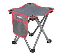 AKTIVE Sgabello pieghevole da campeggio in acciaio resistente al peso c/tasca (63041)