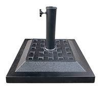 AKTIVE Supporto per ombrellone, base per ombrellone, palo da 38-48 mm, 44x44x33 cm, nero, materiale in poliresina, base per ombrellone da giardino, quadrata, 12 kg, Giardino