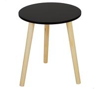 AKTIVE Tavolino rotondo Max Home 35x40 cm, peso massimo 5 kg, tavolini da caffè, nero, gambe in legno effetto naturale, design moderno, per soggiorno, camera da letto o corridoio (18500)