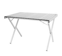 AKTIVE Tavolo pieghevole da campeggio, 108 x 71 x 72 cm, paraurti antiscivolo, piano e struttura in alluminio, portata 30 kg, pieghevole compatto, borsa trasporto maniglia spalla, tavoli pieghevoli