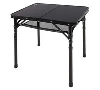 AKTIVE Tavolino pieghevole, Nero, 60x45x27/56 cm, Regolabile in altezza, Piani antiscivolo, Supporta 30 kg, Maniglie per il trasporto, Include rete laterale staccabile, Campeggio