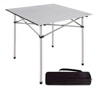 AKTIVE Tavolo pieghevole leggero, tavolo da campeggio in alluminio, piano laminato, 70x70x70 cm, con borsa per il trasporto, piedini antiscivolo, per 4 persone, Campeggio