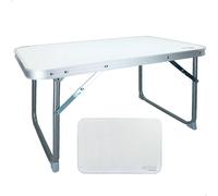 AKTIVE Tavolo da spiaggia pieghevole, Tavolo da spiaggia basso, 60x40x40cm, bianco, struttura in metallo, piano in legno, piccolo tavolo da campeggio pieghevole, piedini antiribaltamento, Campeggio