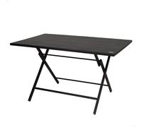 AKTIVE Tavolo pieghevole da giardino 120 x 75 x 70 cm, in acciaio nero resistente, foro per ombrellone (non incluso), adatto per 4 persone, max 30 kg, ideale per esterni e interni, giardini e terrazze