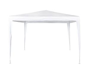 AKTIVE Tenda bianca 3x3 m smontabile per giardino, terrazza o spiaggia, gazebo da esterno, struttura in acciaio, tetto in polietilene, resistente, impermeabile 90 g/m²
