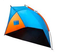 AKTIVE Tenda da spiaggia frangivento, dimensioni 200x125x120 cm, protezione UV50+, struttura in fibra di vetro, colore blu e arancione, borsa per il trasporto inclusa (62137)