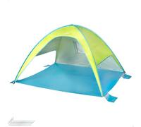 AKTIVE Tenda da spiaggia pop-up, blu e verde, 175 x 150 x 105 cm, rivestimento argentato, UV50, include 4 picchetti, poliestere, paravento pieghevole, borsa per il trasporto, rifugio per pesca (62532)